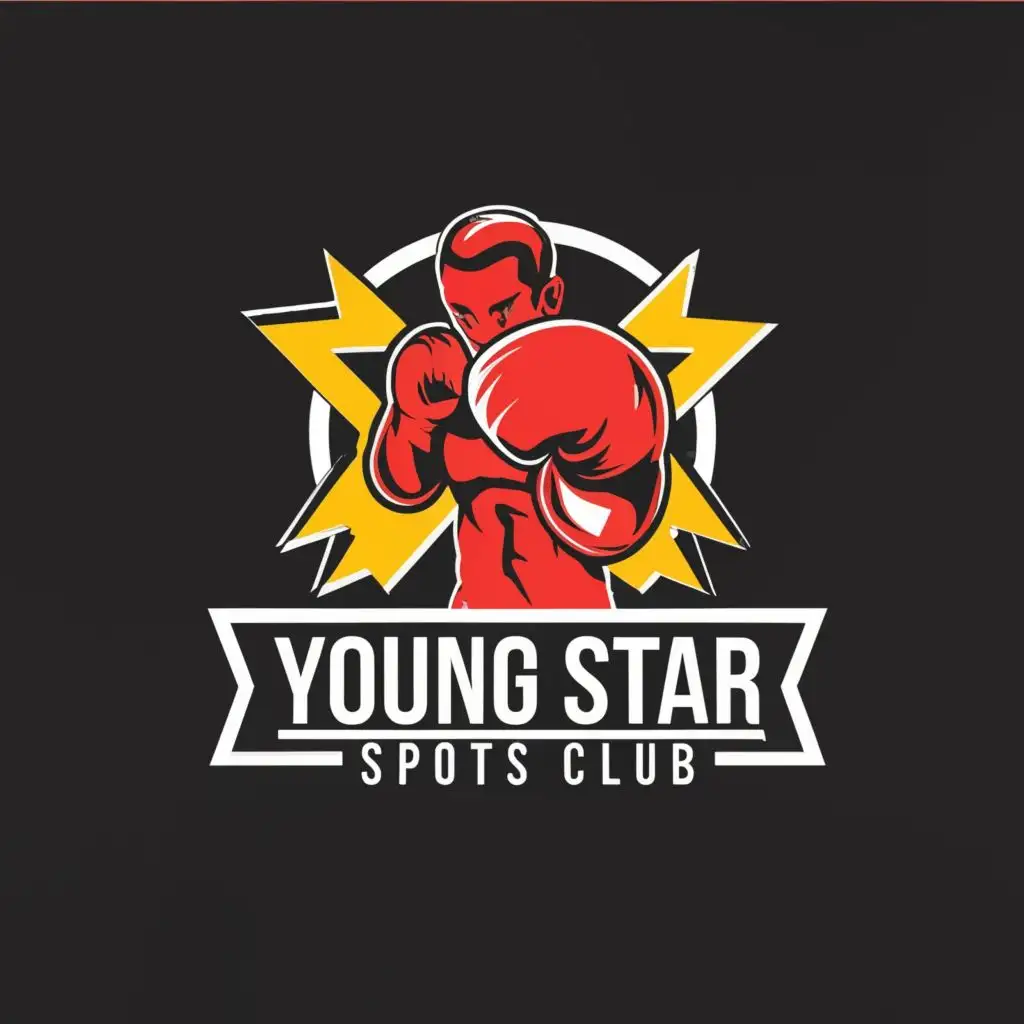 LOGO-Design-for-Young-Star-Sports-Club-Vibrant-Boxing-Glove-and-Stars-with-a-Clear-Background-for-Fitness-Enthusiasts