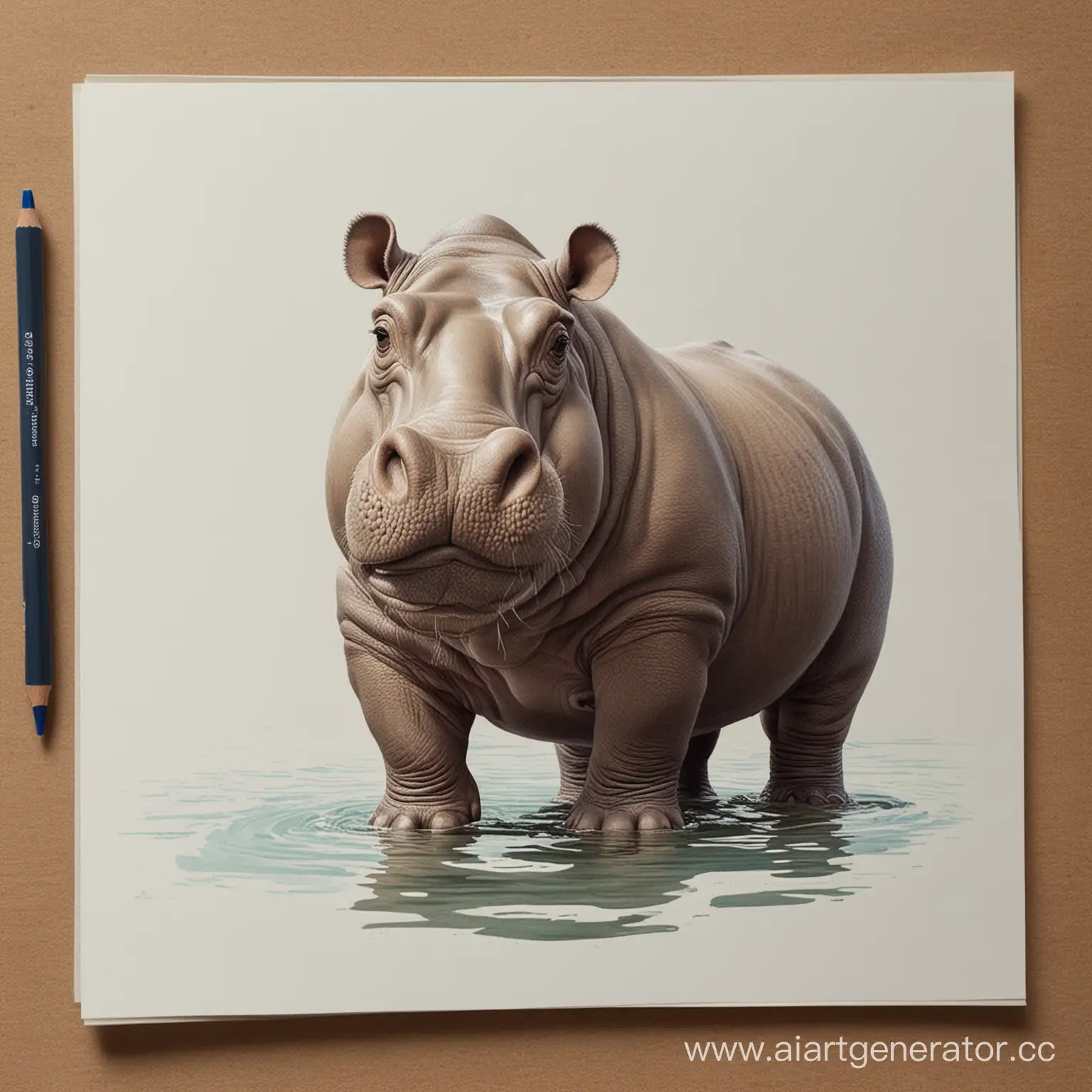 Vibrant-NFT-Illustration-of-a-Hippopotamus