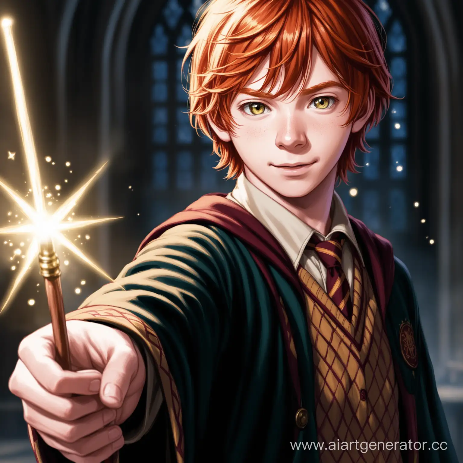 Ron-Weasley-Wizarding-with-a-Magic-Wand