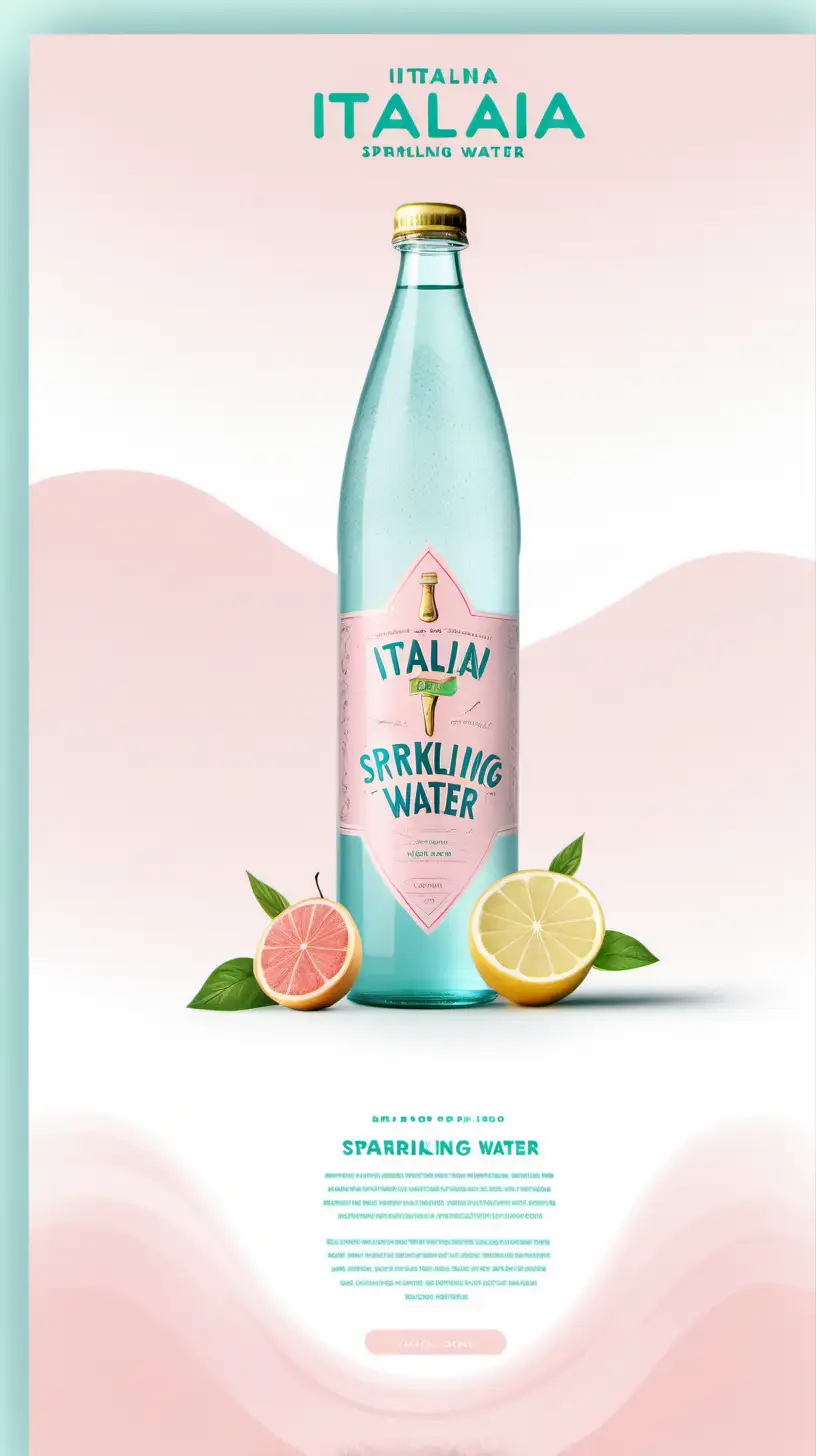 beautiful website landing page for italian sparkling water syrup, ux, ui, ux/ui, pastel colours, traditional italy --v4 --Stylize 1000
