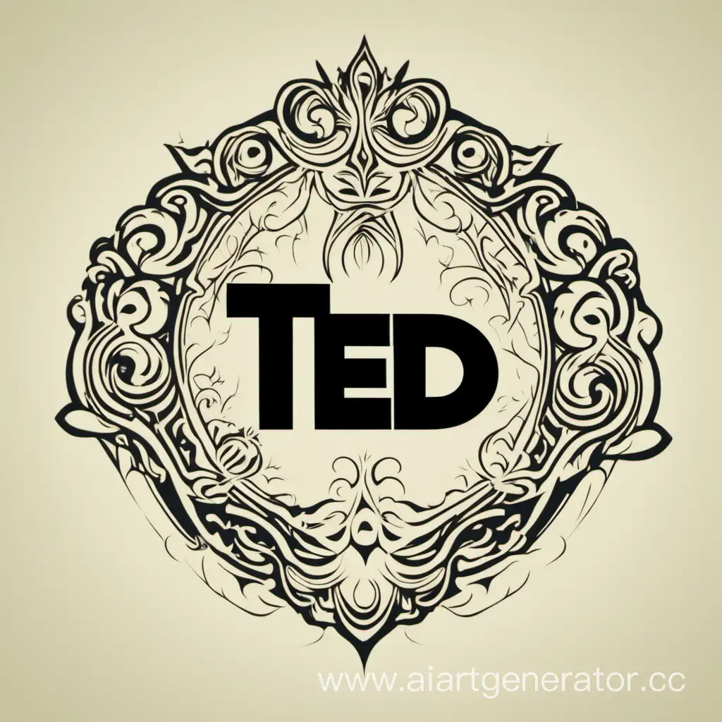 Логотип с надписью "TED" в стиле Nirvana