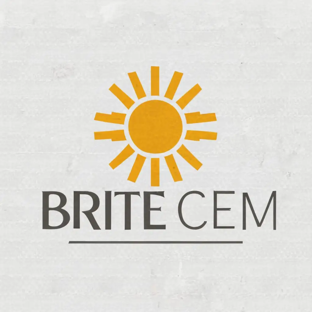 Logo-Design-for-Brite-Cem-Bright-White-Subtle-Grey-with-Sunlight-and-Cement-Texture-Theme