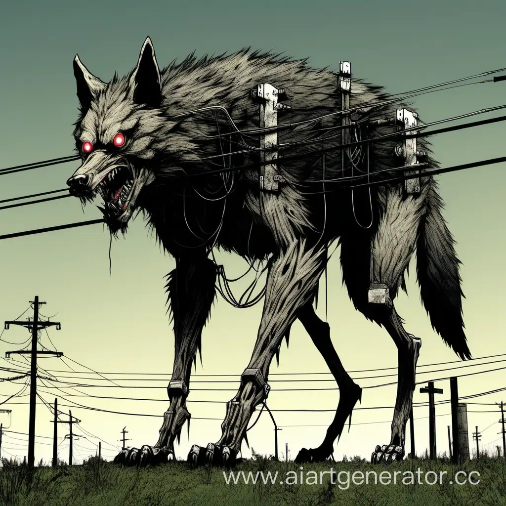 Monstrous-Mutant-Wolf-with-Electric-Transmission-Poles