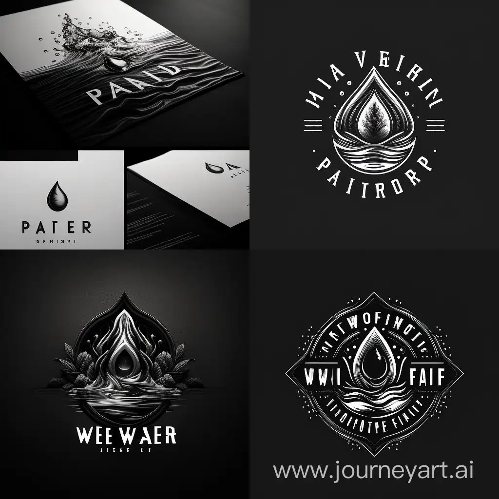 Contemporary-Unisex-Water-Logo-in-Striking-Black-and-White