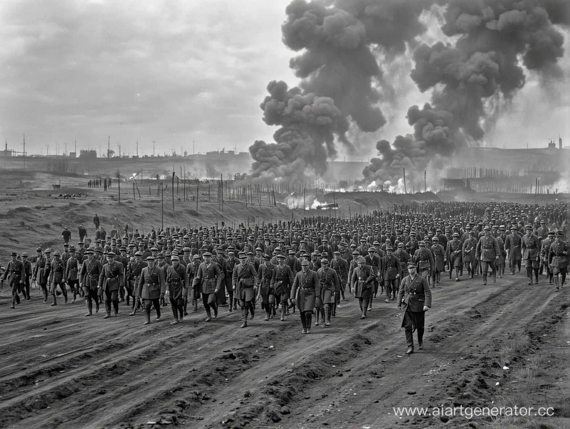 черно-белая фотография как Россия выходит из первой мировой войны
