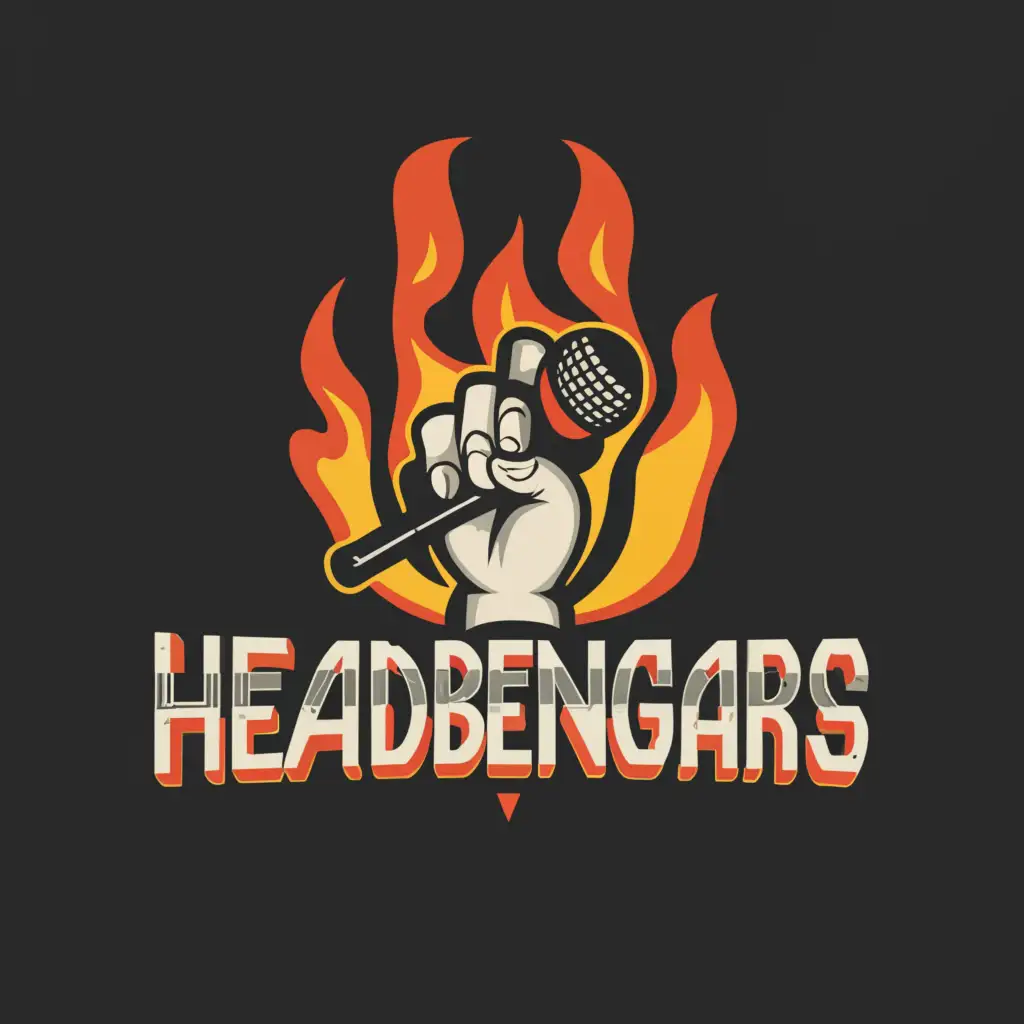 LOGO-Design-for-HeadBengars-Sleek-Handheld-Microphone-with-Fiery-Background