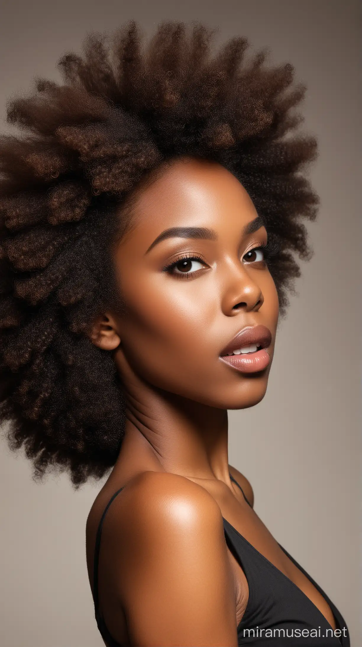 Beautiful model Afro hair