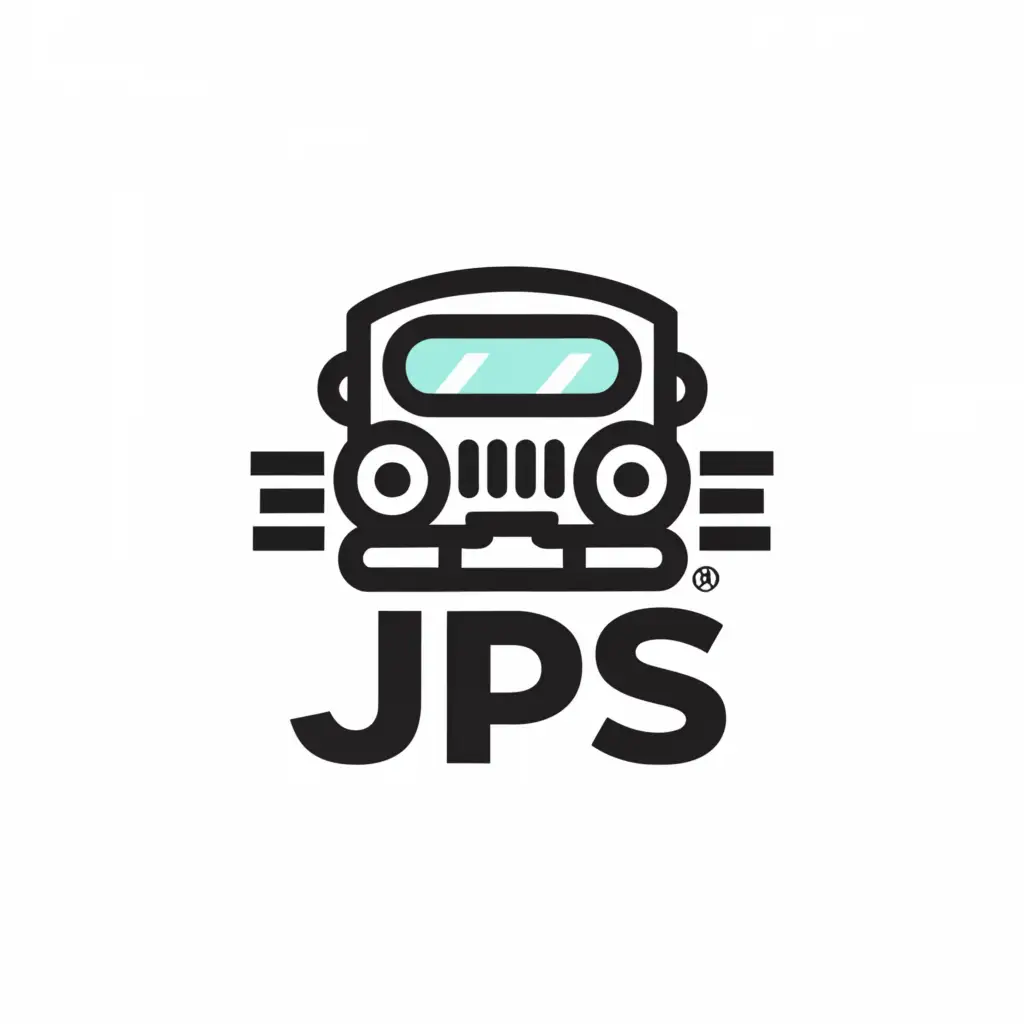 a logo design,with the text "JPS", main symbol:Jeepney,Moderate,clear background