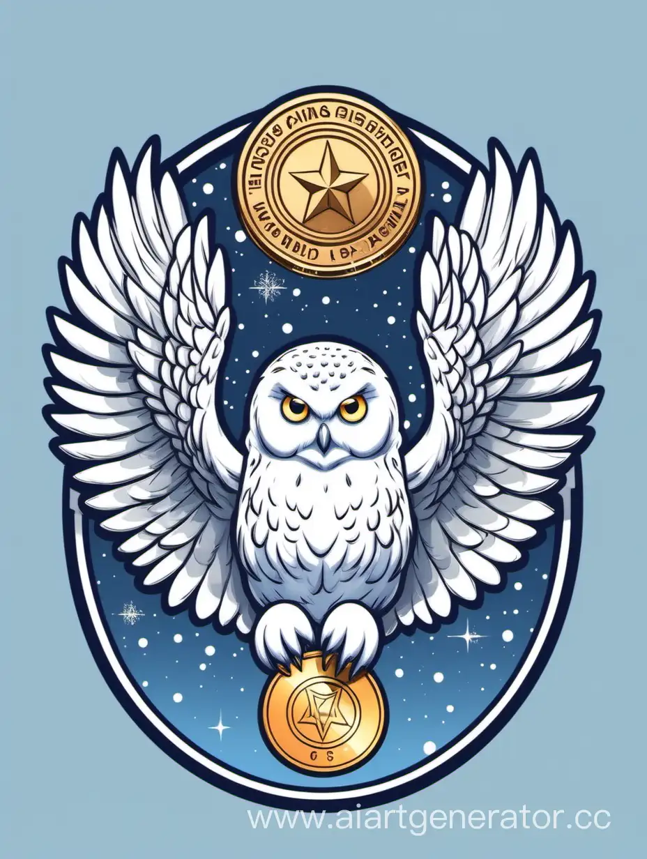 Majestic-Snowy-Owl-Emblem-with-Physics-Medal