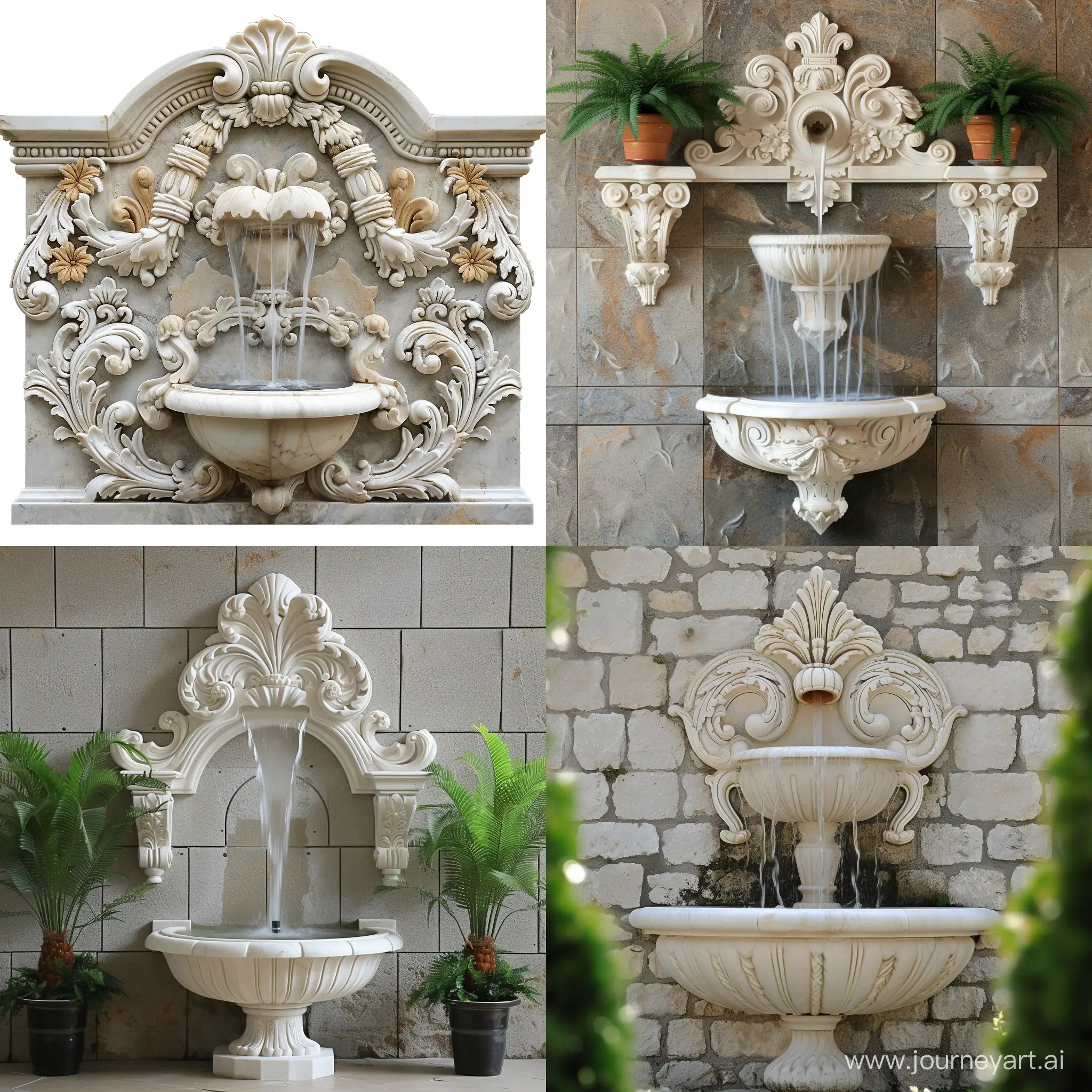 Elegant-Marble-Baroque-Wall-Fountain-Sculpture