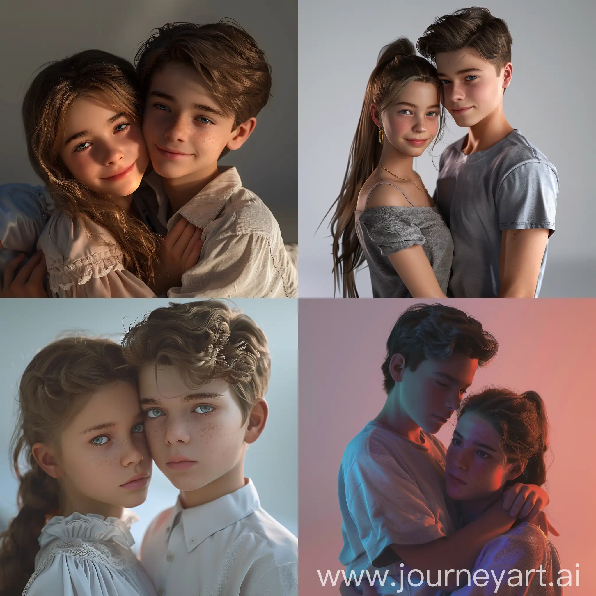 Dramatic-4K-Portrait-of-Modern-Handsome-Boy-and-Girl-in-Soft-Studio-Light