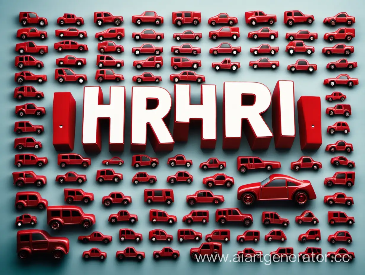 Red-Cars-Forming-HRHR-Word-Creative-Automobile-Typography-Artwork
