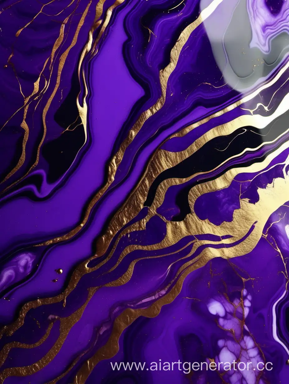 Dark Purple marble texture background. Marble fluid art with golden veins