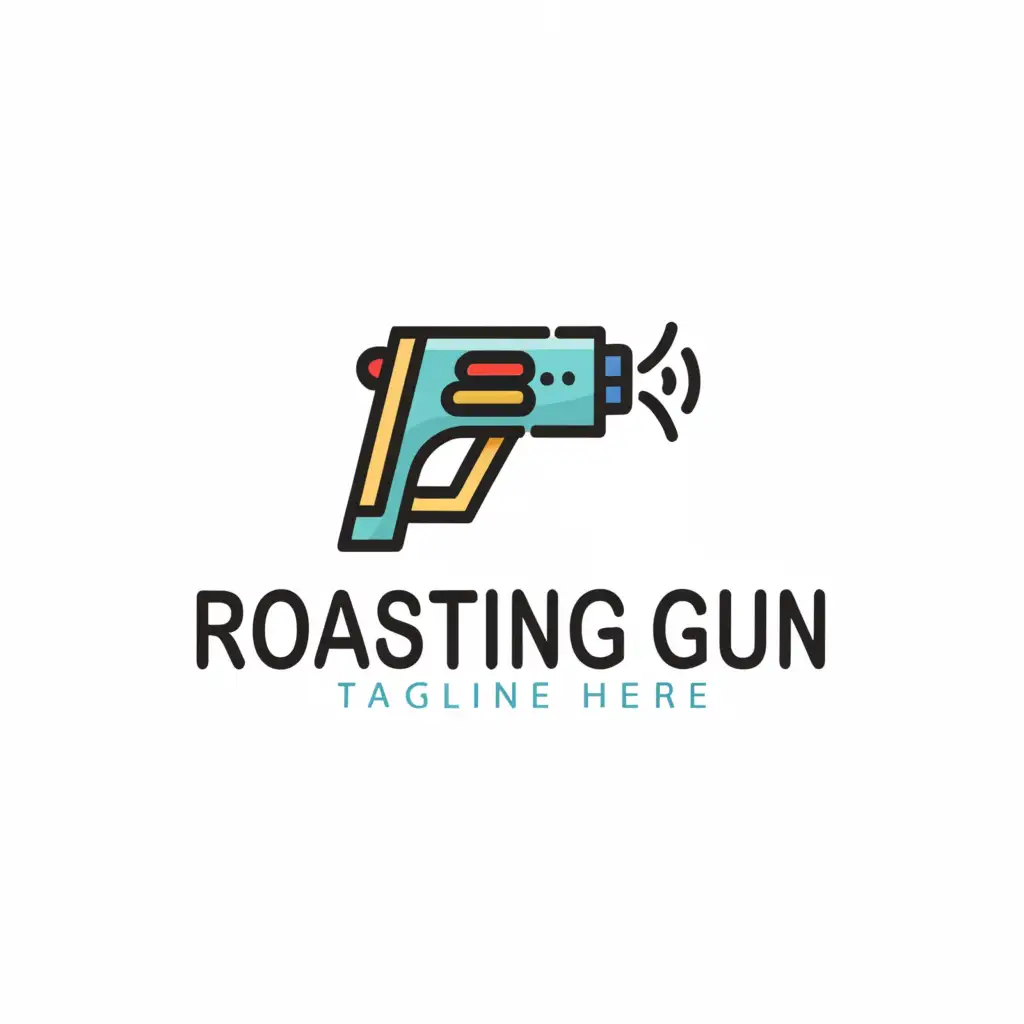 a logo design,with the text "Roasting gun", main symbol:Hot air gun,complex,clear background