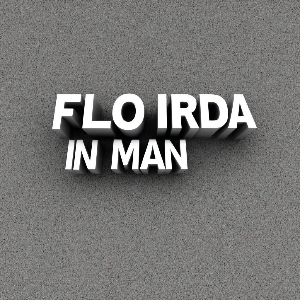 Florida Man Bold 3D Text in Monochrome