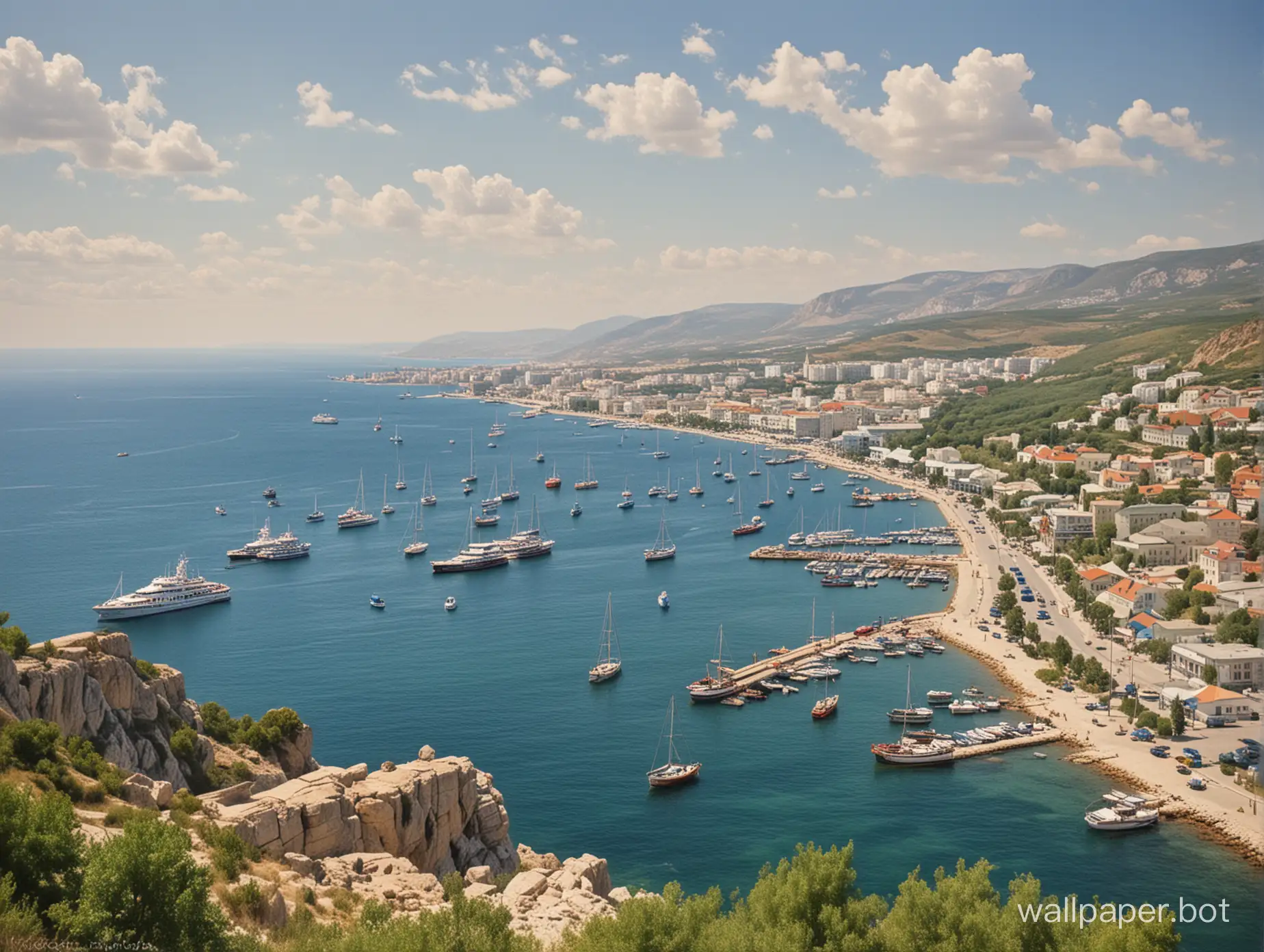 View of the harbor, Crimea, summer