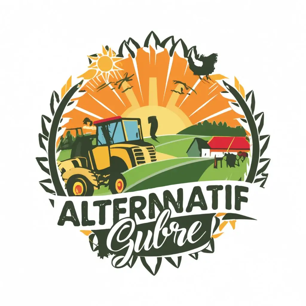 LOGO-Design-For-AlternatiF-Gubre-Sustainable-Farming-Harmony-with-Sun-Leaf-and-Organic-Elements