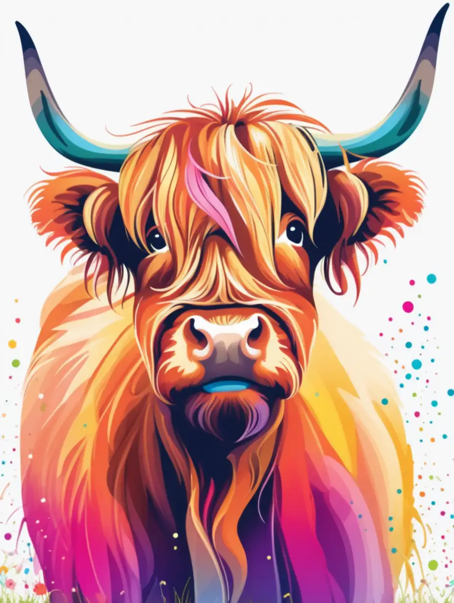 Highland Cow Party Colorful Farm Celebration