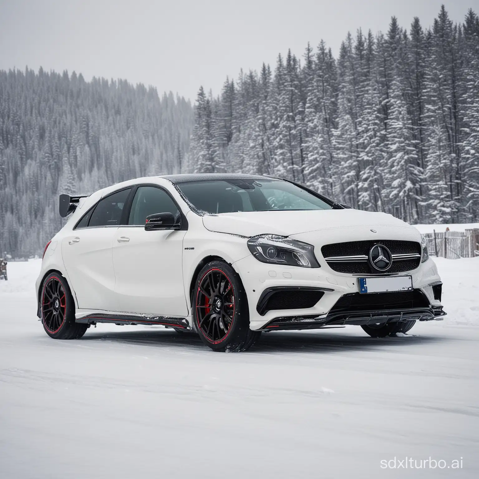 Mercedes-Benz-A45-Driving-on-Snowy-Terrain