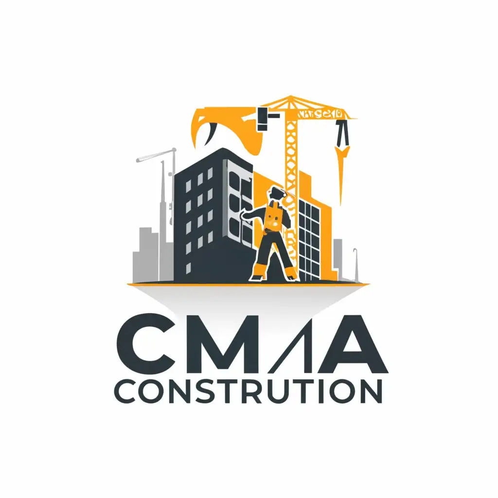 a logo design,with the text "CMA construction", main symbol:construction, building,Moderate,be used in Construction industry,clear background