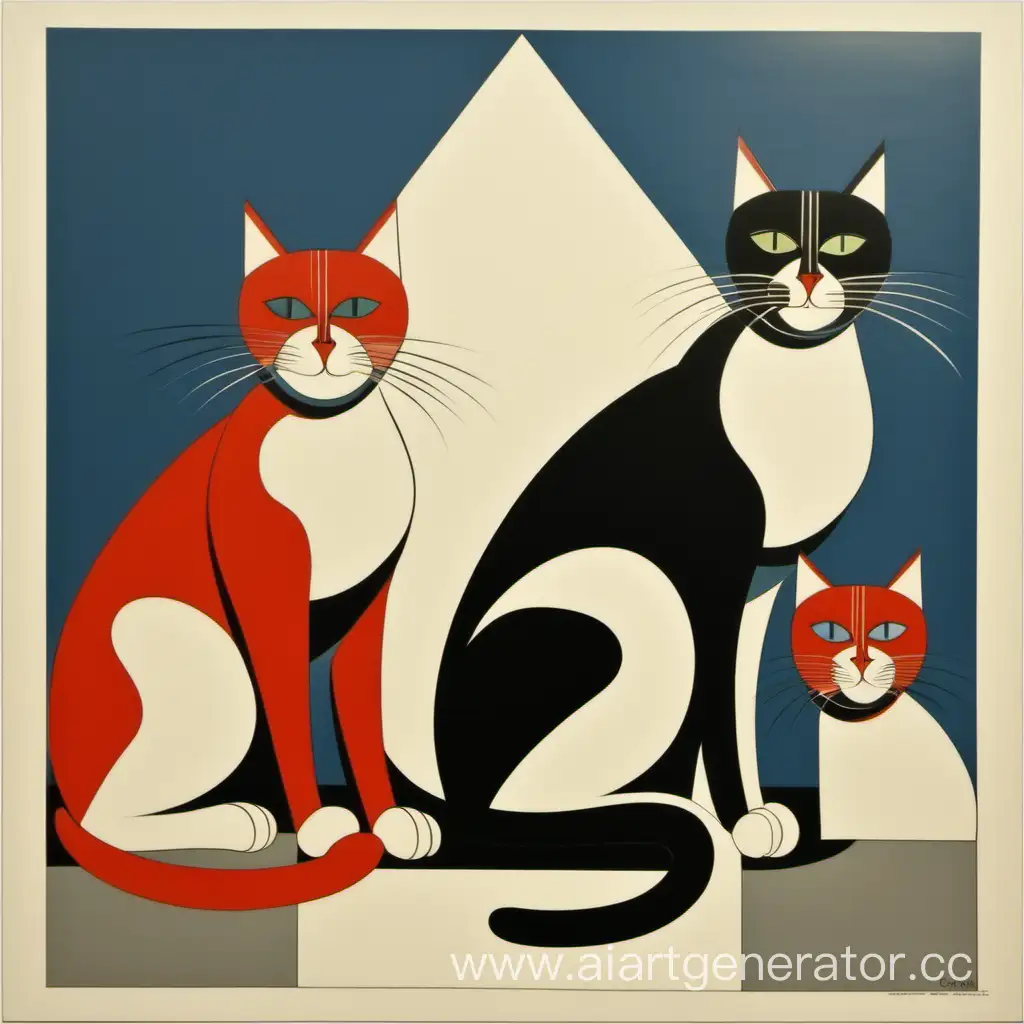 Three-Cats-Engaged-in-Constructivism-Art