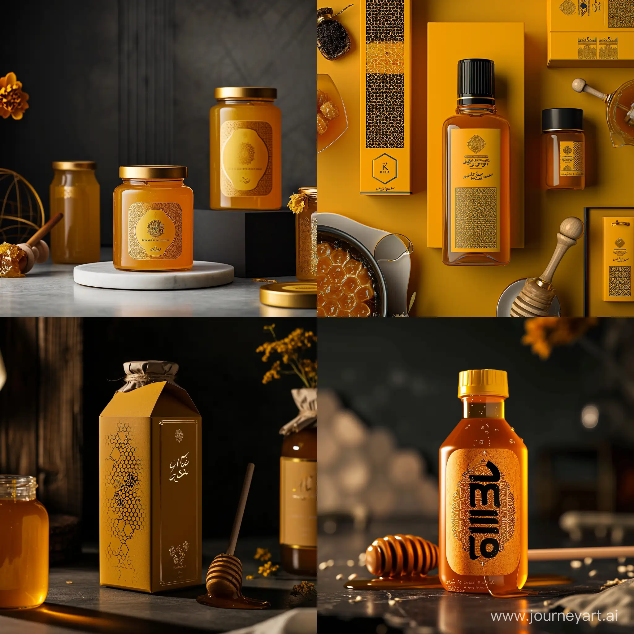 Project: Honey packaging design
Creative, minimal, luxury
Iranian design elements should be used
Take industrial and promotional photos of the product
