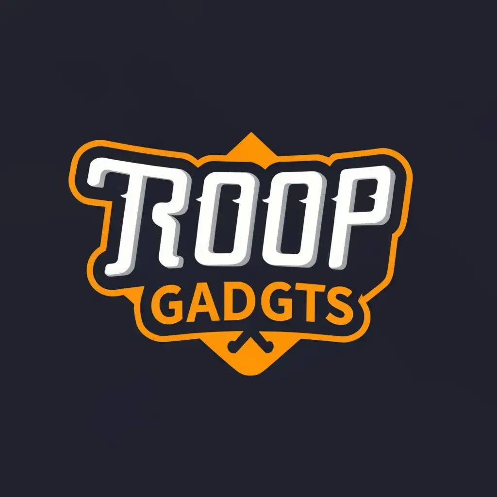 logo, TG, with the text "Troop Gadgets", typography, be used in Technology industry