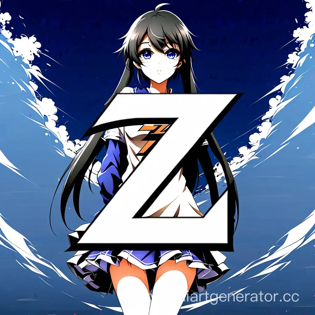 буква Z на аниме фоне аниме девочки
