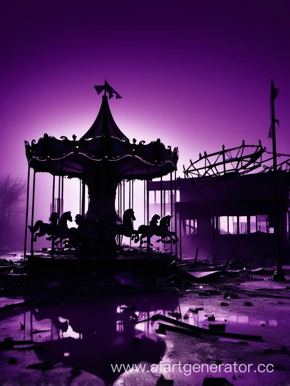 Purple-Twilight-Silhouetted-Carousel-Remains