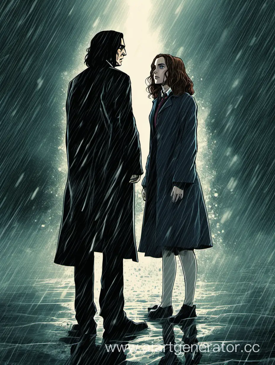 Severus-Snape-and-Hermione-Granger-Embrace-in-the-Enigmatic-Downpour