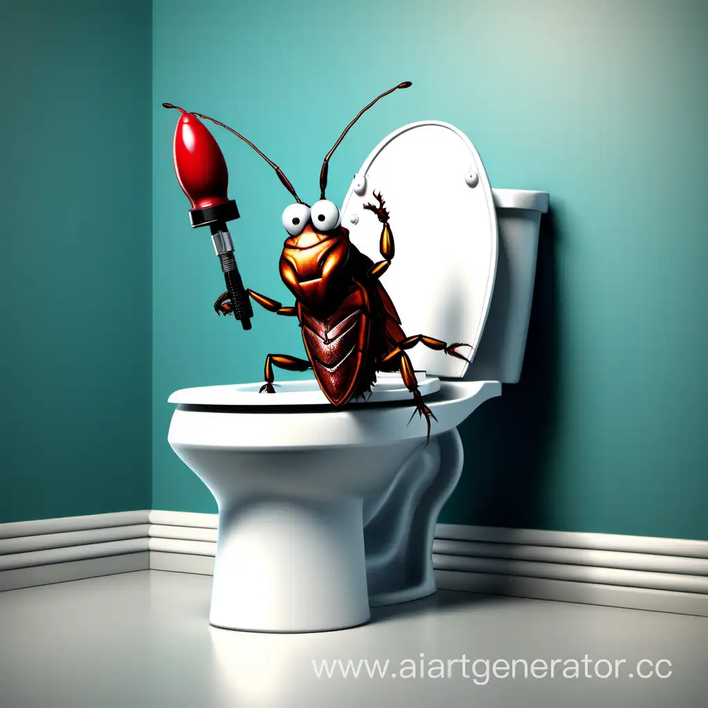 Cockroach-Playing-Video-Games-on-Toilet-While-Pooping