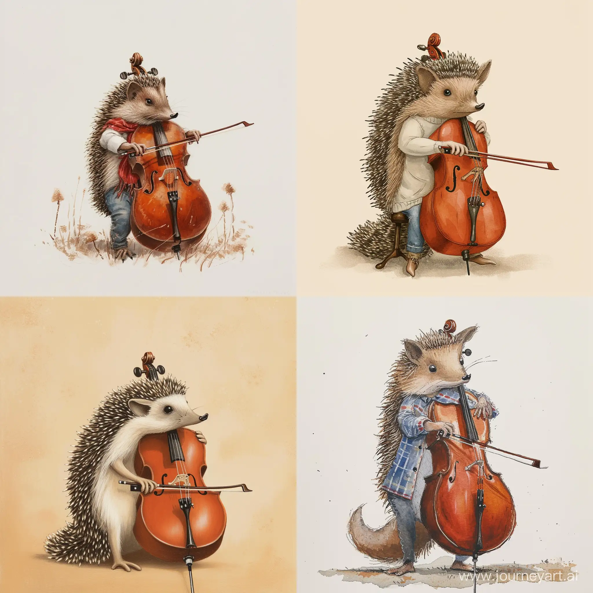 Adorable-Hedgehog-Playing-the-Cello