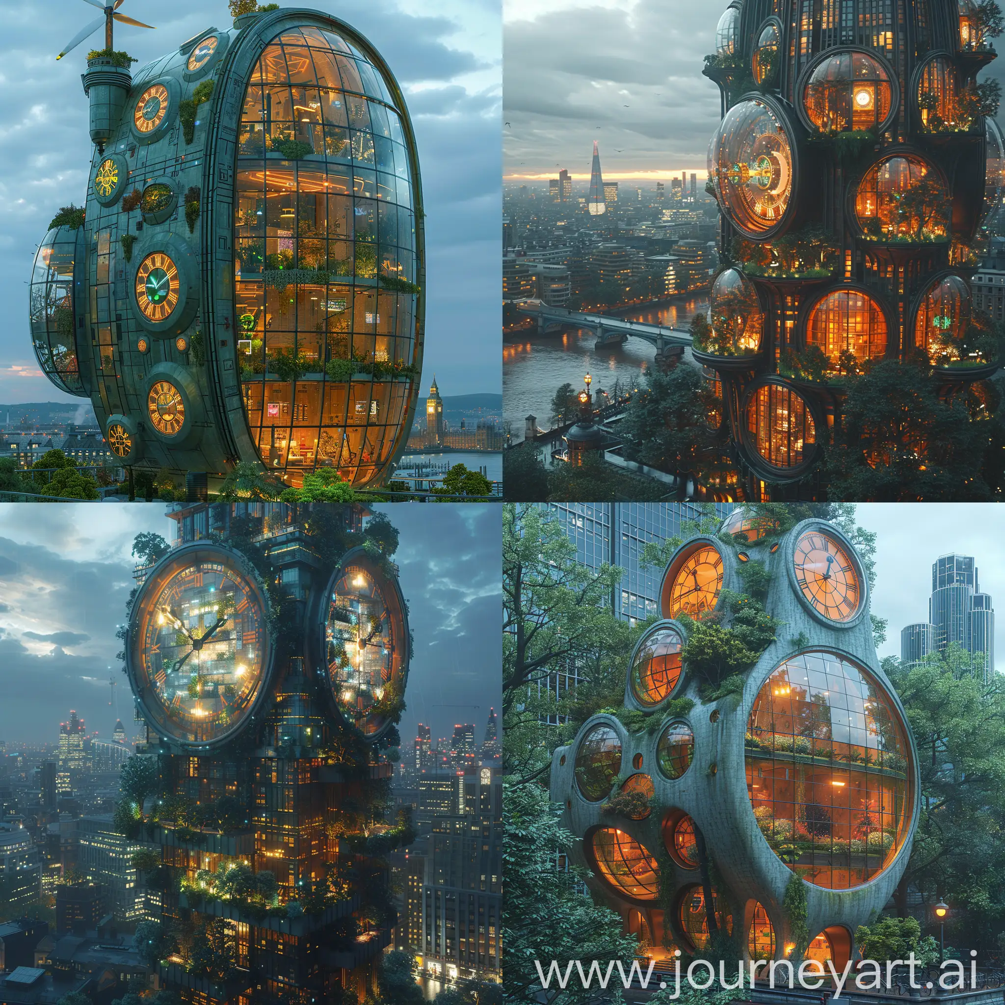 Futuristic Big Ben, Interactive LED Lighting, Augmented Reality Displays, Vertical Gardens, Sky Lounge, Self-Cleaning Surfaces, Solar Panels, Wind Turbines, Automated Maintenance Drones, Weather Adaptive Design, Holographic Clock Face. Rainwater Harvesting System, Green Roof, Energy-Efficient Lighting, Recycled Materials, Low-Energy Elevators, Natural Ventilation System, Bicycle Parking, Vertical Axis Wind Turbines, Sustainable Building Materials, Green Technology Showcase, Reinforced Structure, Shock-Absorbing Foundation, Flexible Building Materials, Anti-Blast Windows, Seismic Dampers, Fire-Resistant Coating, Impact-Resistant Glass, Emergency Escape Systems. Security Bollards, Anti-Corrosion Measures, octane render --stylize 1000