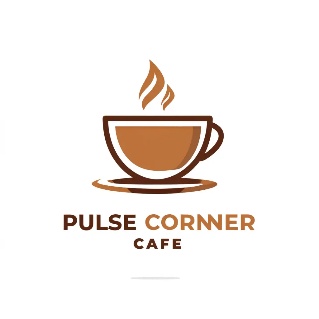 a logo design,with the text "Pulse Corner Cafe", main symbol:cafe,Minimalistic,be used in Restaurant industry,clear background