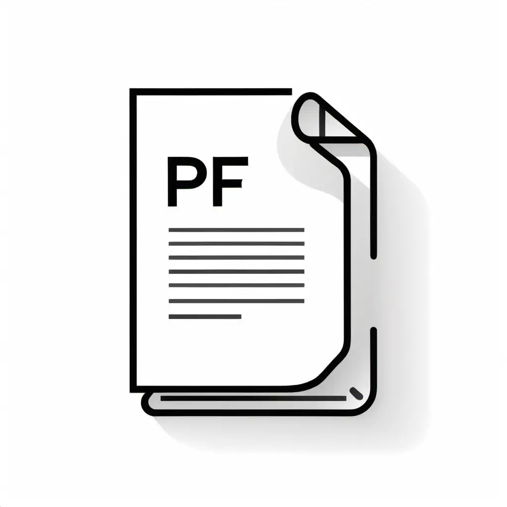 Minimalistic PDF Document Icon on Clean White Background