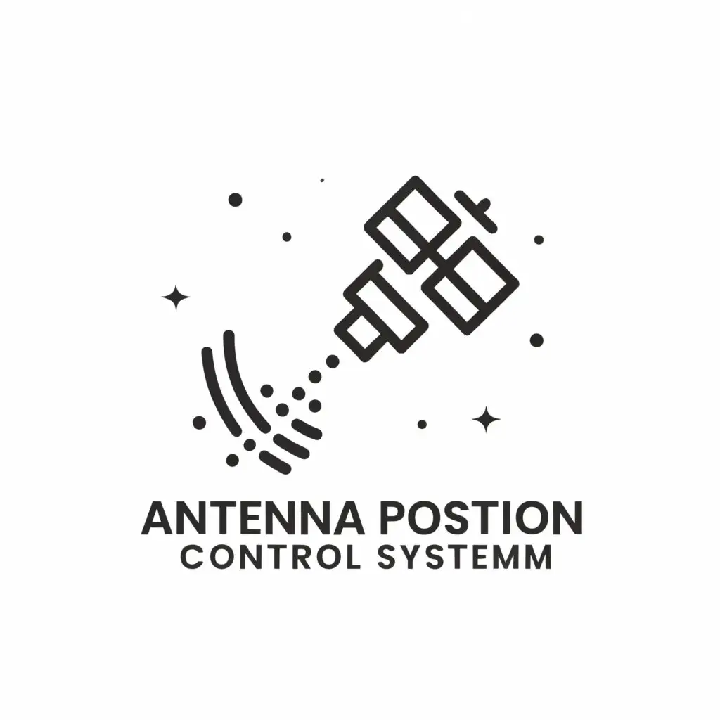 a logo design,with the text "Antenna Position Control System", main symbol:satellite,Minimalistic,be used in Technology industry,clear background