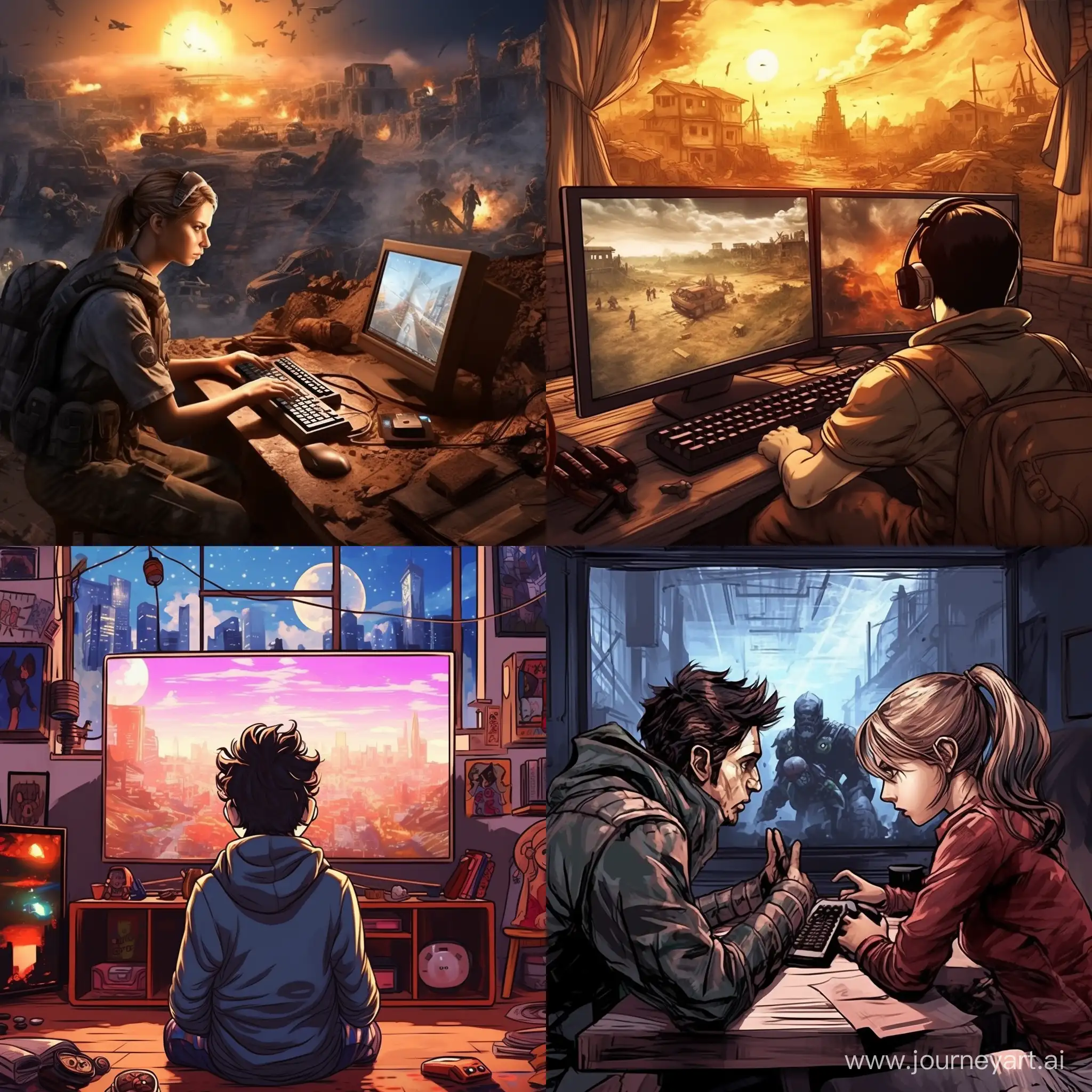 Video/Computer Games: Good or Bad for Teenagers? make an introduction image for a presentation, this image has to be a transparent image as a background to put on a PowerPoint sidle