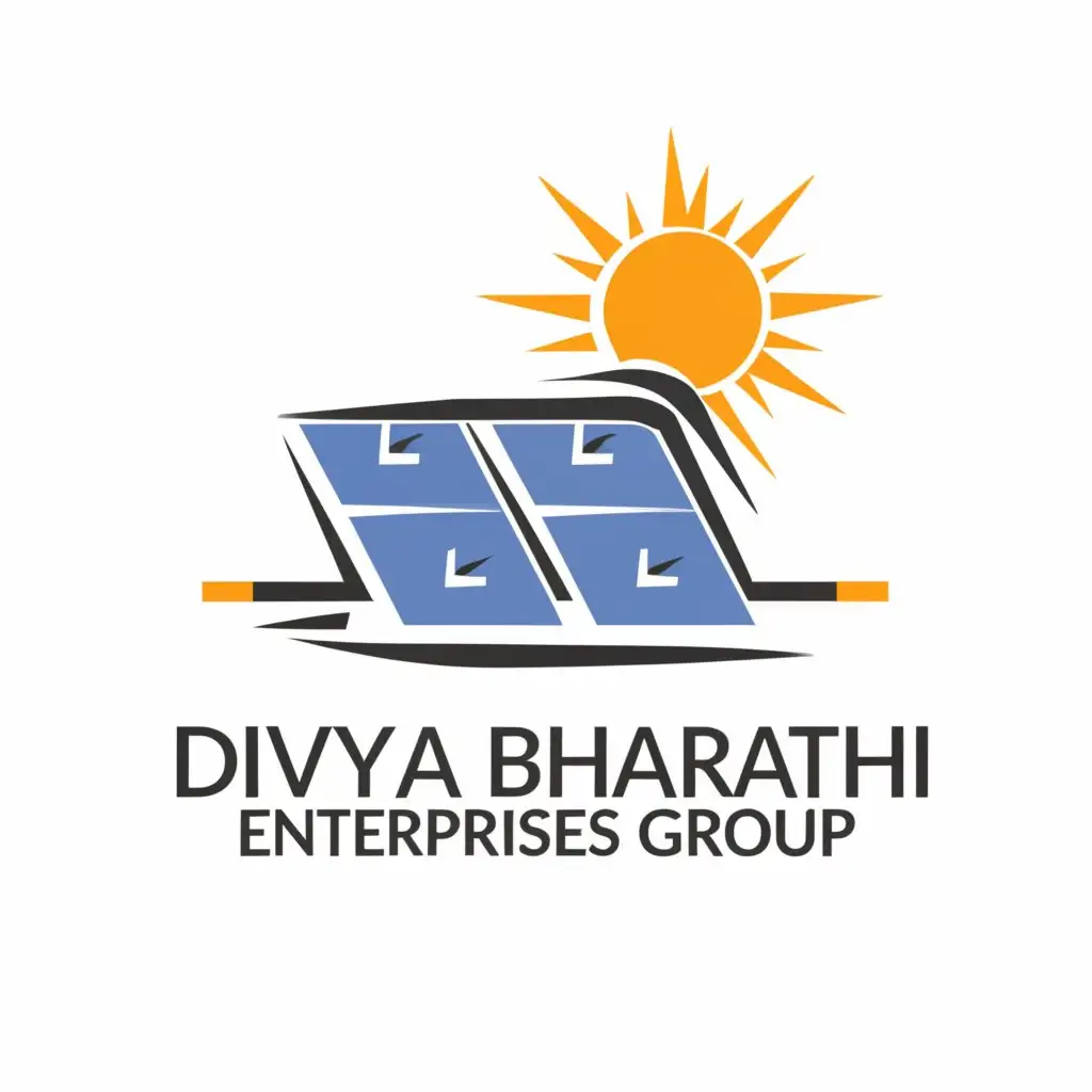 a logo design,with the text "Divya Bharathi Enterprises Groups", main symbol:Renewable Energy,complex,be used in Construction industry,clear background