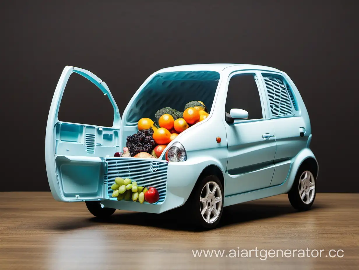 cut Matiz glued with The refrigerator 