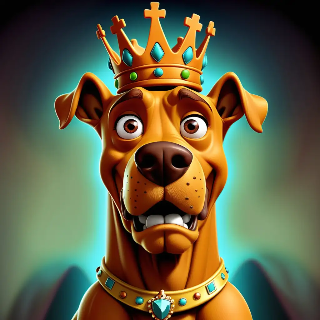 scooby doo with a crown on his head