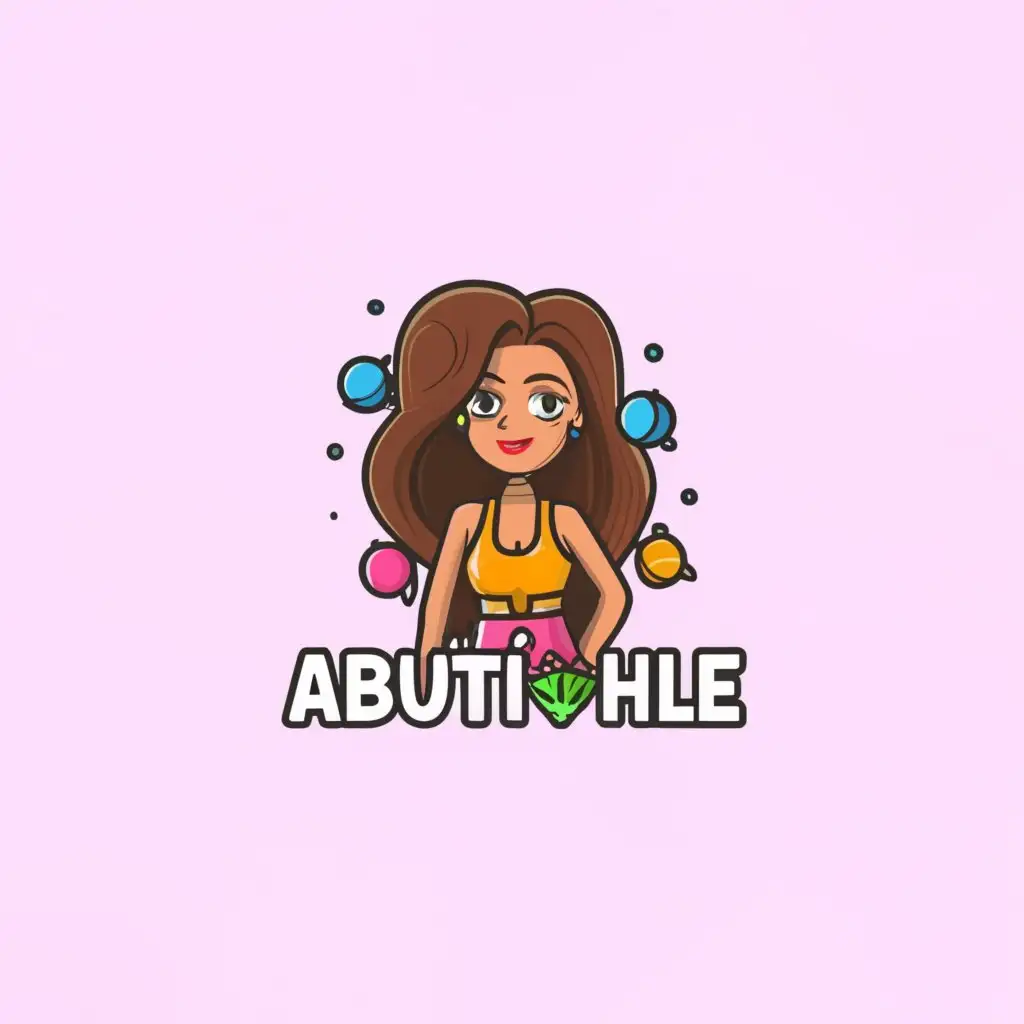 a logo design,with the text "Abuti Hle", main symbol:cartoon of sexy girl,complex,clear background