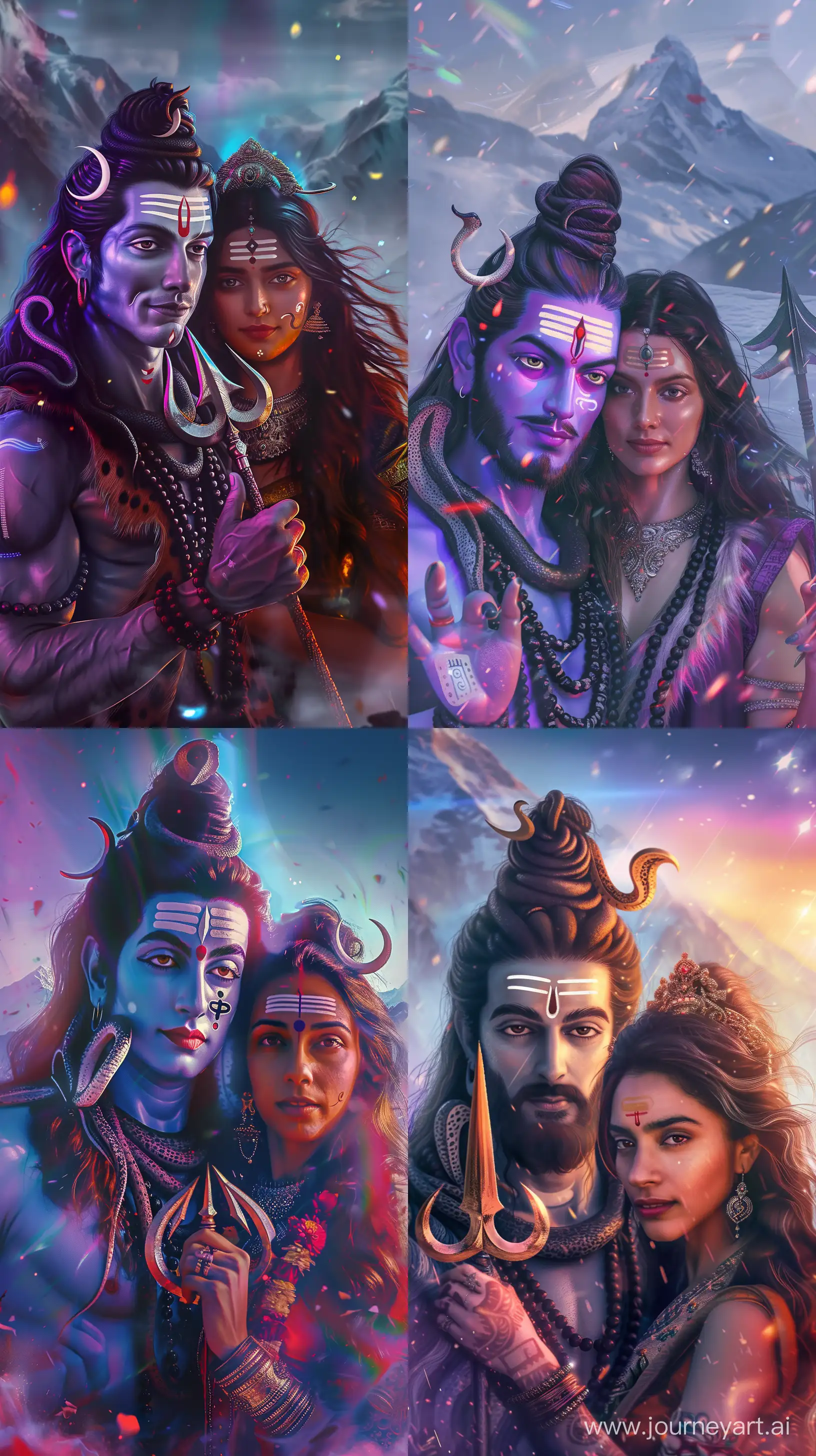 Divine-Couple-Lord-Shiva-and-Parvati-Amidst-Himalayan-Splendor