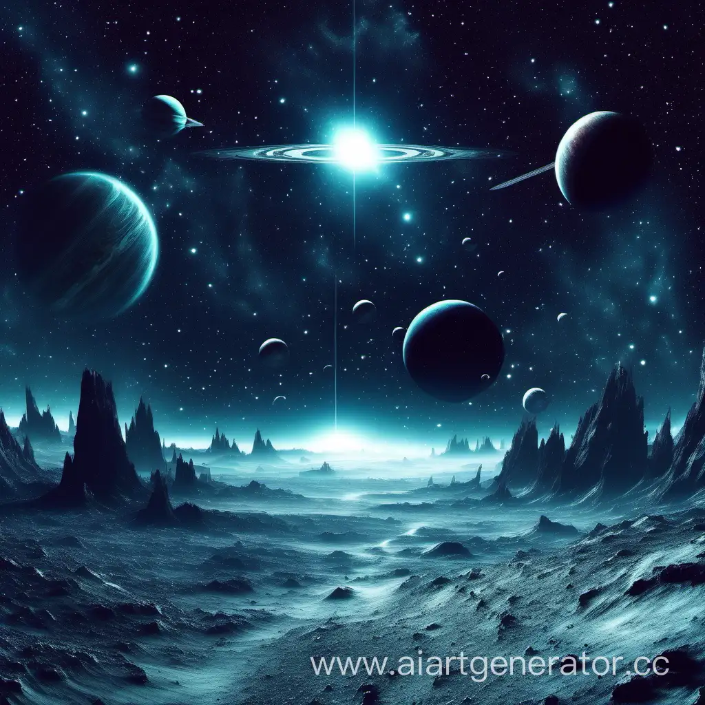 Mesmerizing-Cold-Deep-Space-Scene-with-Distant-Stars-and-Envious-Planets
