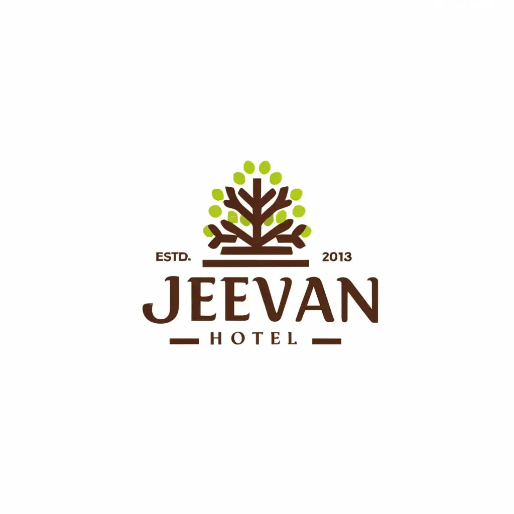 a logo design,with the text "Jeevan Hotel
Chitwan Nepal", main symbol:estd 2013,Minimalistic,clear background