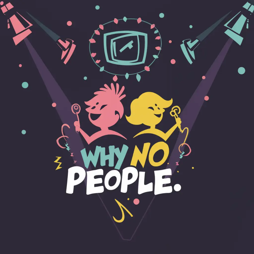 a logo design,with the text "whynopeople", main symbol:boy and girl Live video show,Moderate,clear background