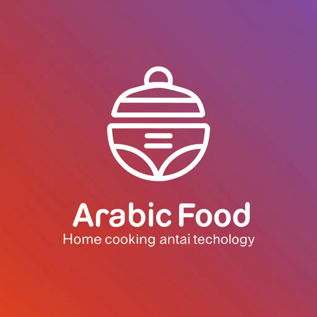 a logo design,with the text "arabic food", main symbol:logo for an Arabic food application that help the mother to know what to cook a dish for the day from ingredients they have at home,Minimalistic,clear background
