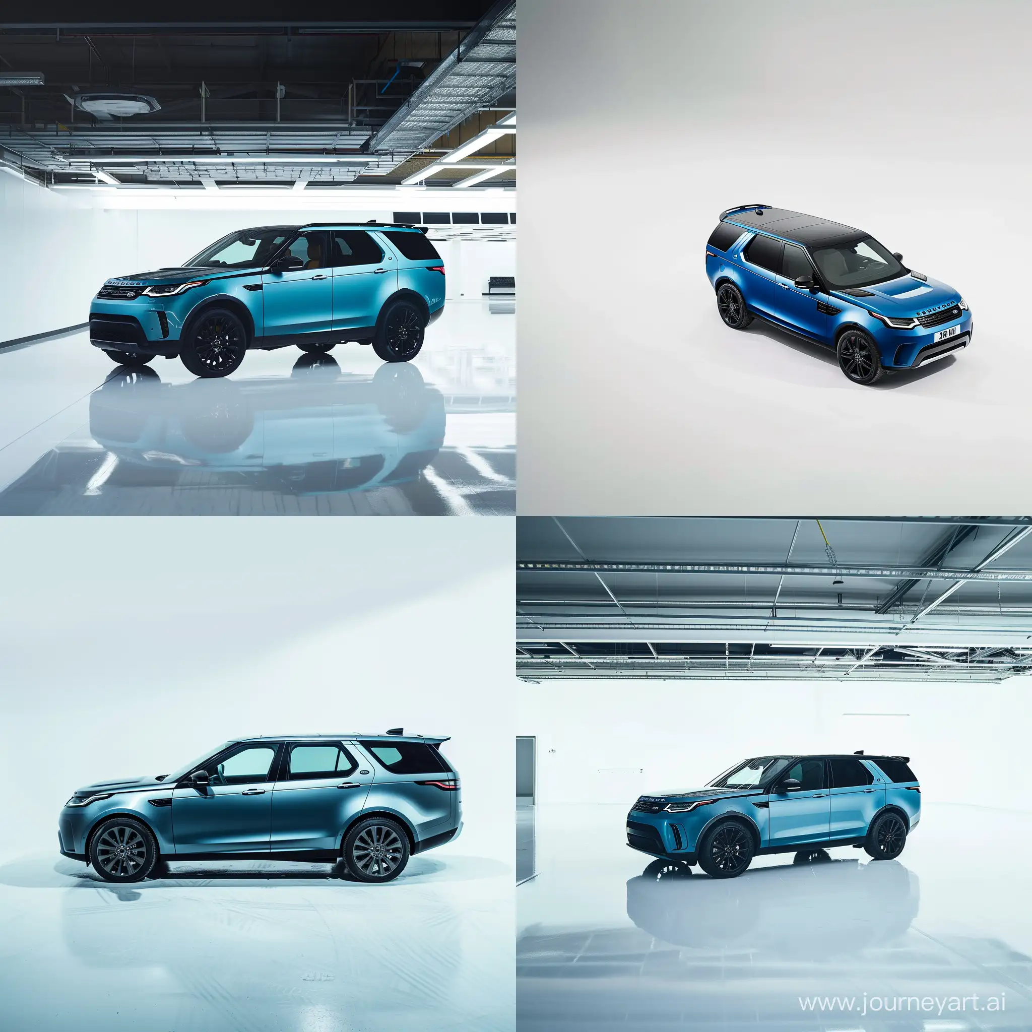 HighQuality-Blue-Landrover-Discovery-2023-in-White-Room-Sport-Pose-Photography