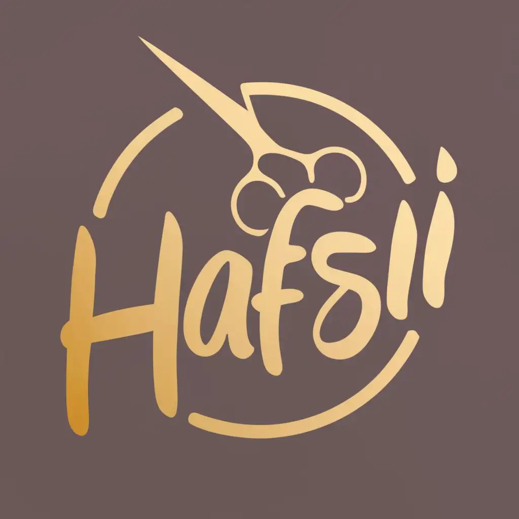 logo, Barber shop
Haircut
Coiffure
, with the text "Hafsi", typography
