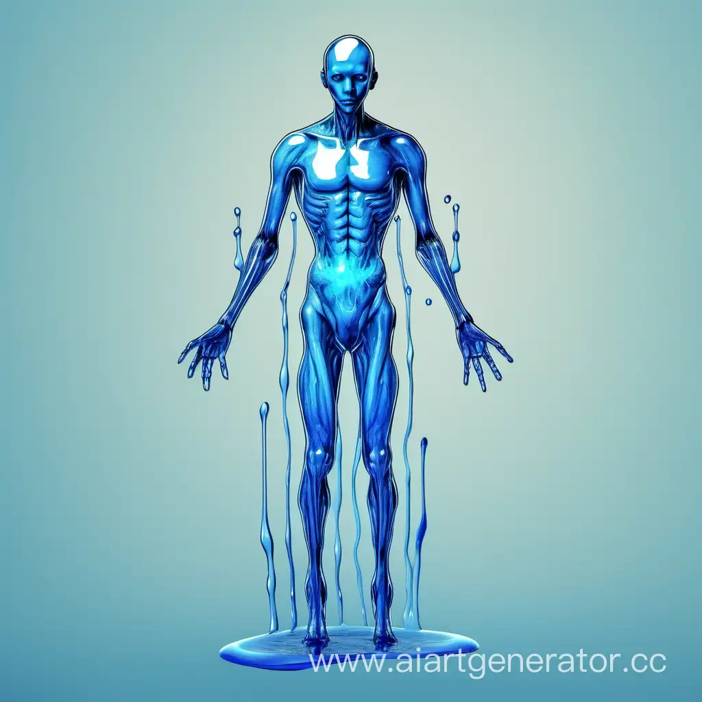 Transparent-Blue-Liquid-Humanoid-Figure