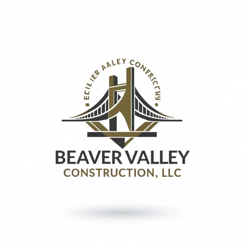 a logo design,with the text 'Beaver Valley Construction LLC', main symbol:Bridge, complex, to be used in the Construction industry, clear background